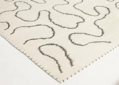 Doris Leslie Blau Collection Ribbon Design White Handmade Wool Rug - 3581612