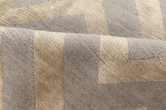 Doris Leslie Blau Collection Rocky Peaks Rug in Gray Beige Geometric Design - 3580351