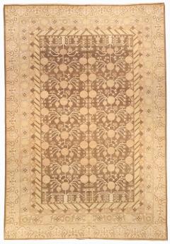 Doris Leslie Blau Collection Samarkand Beige and Brown Hand Knotted Wool Rug - 3580361