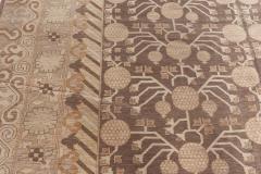 Doris Leslie Blau Collection Samarkand Beige and Brown Hand Knotted Wool Rug - 3580362