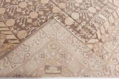 Doris Leslie Blau Collection Samarkand Beige and Brown Hand Knotted Wool Rug - 3580364