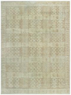 Doris Leslie Blau Collection Samarkand Beige and Brown Handmade Wool Carpet - 3580367