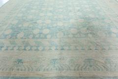 Doris Leslie Blau Collection Samarkand Pastel Blue and Cream Handwoven Wool Rug - 3578386