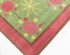 Doris Leslie Blau Collection Scandinavian Style Green Yellow Handmade Rug 37 - 3578852