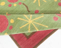 Doris Leslie Blau Collection Scandinavian Style Green Yellow Handmade Rug 37 - 3578855