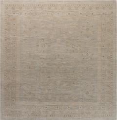 Doris Leslie Blau Collection Square Samarkand Botanic Beige and Gray Rug - 3580398