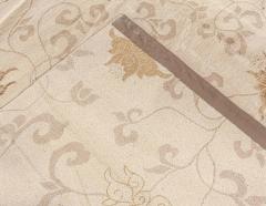Doris Leslie Blau Collection Surface Subtly Floral Beige and Brown Silk Rug - 3580406