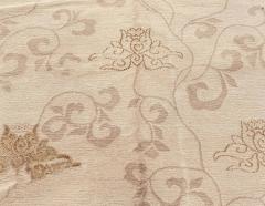 Doris Leslie Blau Collection Surface Subtly Floral Beige and Brown Silk Rug - 3580408