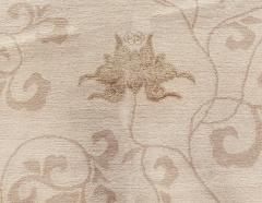 Doris Leslie Blau Collection Surface Subtly Floral Beige and Brown Silk Rug - 3580409