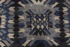 Doris Leslie Blau Collection Swedish Style Blue White Black Flat Weave Rug - 3580423