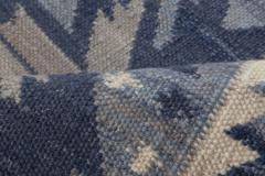 Doris Leslie Blau Collection Swedish Style Blue White Black Flat Weave Rug - 3580427