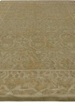 Doris Leslie Blau Collection Tabriz Design Brown and Beige Handmade Wool Rug - 3580429