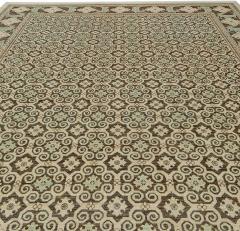 Doris Leslie Blau Collection Tabriz Style Brown and Beige Handmade Wool Rug - 3580436