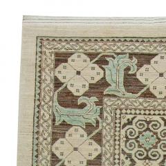 Doris Leslie Blau Collection Tabriz Style Brown and Beige Handmade Wool Rug - 3580437
