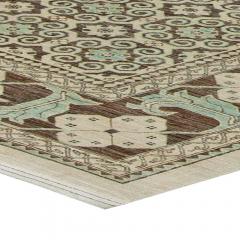 Doris Leslie Blau Collection Tabriz Style Brown and Beige Handmade Wool Rug - 3580438