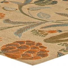 Doris Leslie Blau Collection Tibetan European Inspired Floral Handmade Wool Rug - 3578449