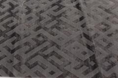 Doris Leslie Blau Collection Tibetan Geometric Gray Handmade Silk Rug - 3581711