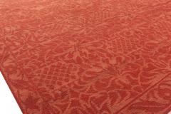 Doris Leslie Blau Collection Tibetan Red Floral Design Handmade Wool Rug - 3580454