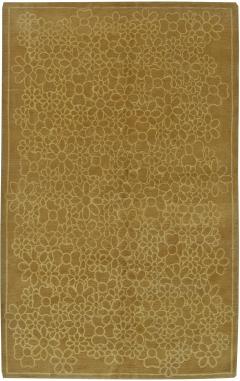 Doris Leslie Blau Collection Tibetan Yellow Green Handmade Silk and Wool Rug - 3580466