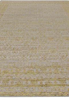 Doris Leslie Blau Collection Traditional Samarkand Gold Taupe Handmade Wool Rug - 3578111