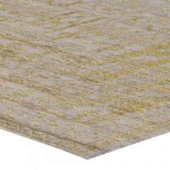 Doris Leslie Blau Collection Traditional Samarkand Gold Taupe Handmade Wool Rug - 3578114