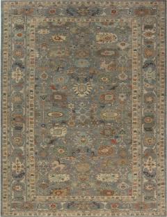 Doris Leslie Blau Collection Traditional Sultanabad Design Blue and Gray Rug - 3580505