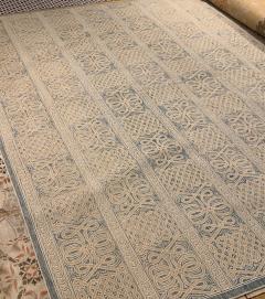 Doris Leslie Blau Collection Vespero Beige Blue and White Hand Knotted Wool Rug - 3578047