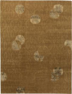 Doris Leslie Blau Collection Warm Brown and Gray Handmade Wool Rug - 3581757