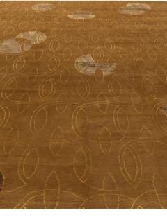 Doris Leslie Blau Collection Warm Brown and Gray Handmade Wool Rug - 3581759