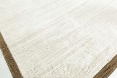 Doris Leslie Blau Collection White and Gold Handmade Wool and Silk Rug - 3581766