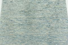 Doris Leslie Blau Contemporary Beige Blue Knotted Wool Runner - 3581782