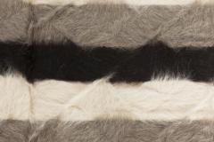 Doris Leslie Blau Taurus Collection Striped Black White Gray Goat Hair Rug - 3578730