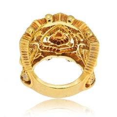 Doris Panos Doris Panos 18K Yellow Gold Diamond Cocktail Openwork Ring - 3982185