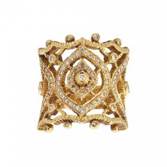 Doris Panos Doris Panos 18K Yellow Gold Diamond Cocktail Openwork Ring - 3984988