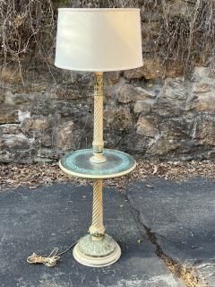 Dorothy Draper 1940s HOLLYWOOD CARVED WOOD AND EGLOMAISE TABLE FLOOR LAMP - 3497551