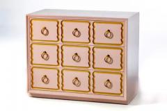 Dorothy Draper Authentic Dorothy Draper Espa a Chest Lacquered in Pink Gold circa 1955 - 3862548