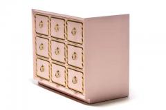 Dorothy Draper Authentic Dorothy Draper Espa a Chest Lacquered in Pink Gold circa 1955 - 3862553