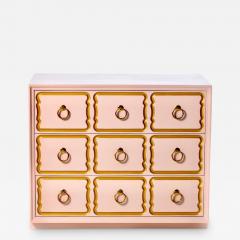 Dorothy Draper Authentic Dorothy Draper Espa a Chest Lacquered in Pink Gold circa 1955 - 3864498