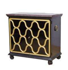 Dorothy Draper Black Lacquer and Gilded Espana Cabinet - 3786421