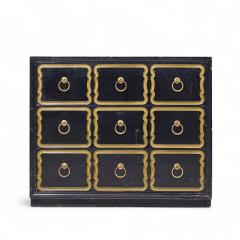 Dorothy Draper Dorothy Draper Espa a Black and Gold Chest Dressers Pair - 4218629