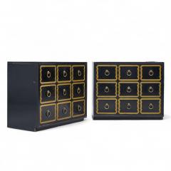 Dorothy Draper Dorothy Draper Espa a Mid Century Black and Gold Chest Dressers Pair - 4311611