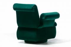 Dorothy Draper Dorothy Draper Style Hollywood Regency Swivel Arm Chairs in Emerald Velvet - 3464967