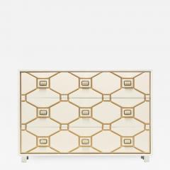 Dorothy Draper Dorothy Draper Viennese Collection Ivory Chest with Gold Incised Drawers - 2015740