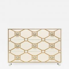 Dorothy Draper Dorothy Draper Viennese Collection Ivory Chest with Gold Incised Drawers - 2015740