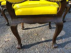 Dorothy Draper Exciting Set of 6 French Provincial Yellow Patent Leather Dining Chairs - 3397010