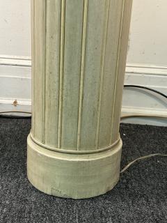 Dorothy Draper GORGEOUS ART DECO GILT METAL AND CREAM WOOD FLUTED COLUMN TORCHIERES - 3681453