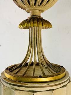 Dorothy Draper GORGEOUS ART DECO GILT METAL AND CREAM WOOD FLUTED COLUMN TORCHIERES - 3681454