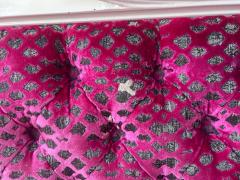 Dorothy Draper Gorgeous Hollywood Regency Antique Swan Bench Cut Velvet Upholstered - 4455946