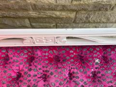 Dorothy Draper Gorgeous Hollywood Regency Antique Swan Bench Cut Velvet Upholstered - 4455951