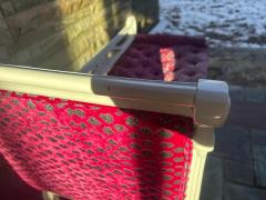 Dorothy Draper Gorgeous Hollywood Regency Antique Swan Bench Cut Velvet Upholstered - 4455953